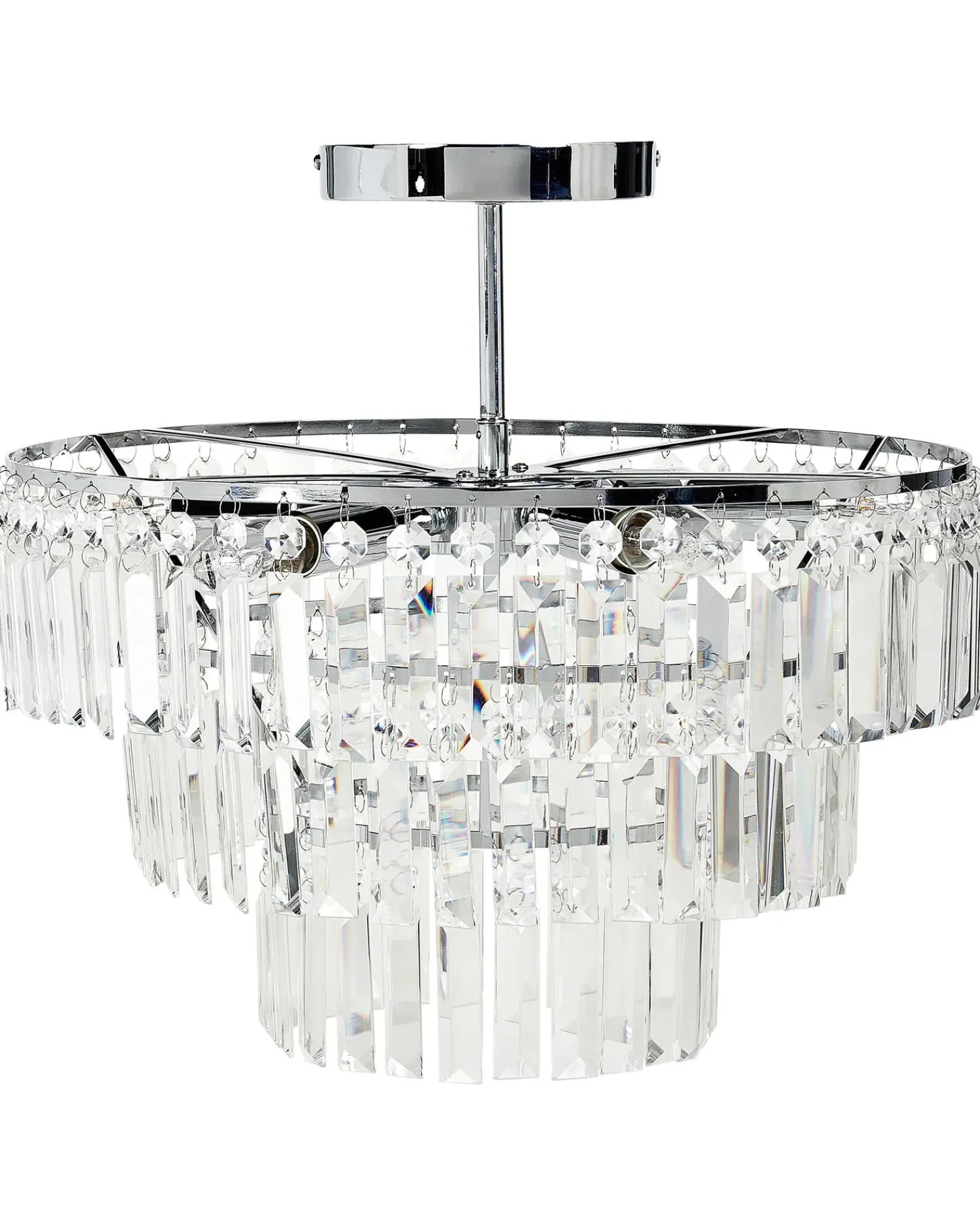 Sale Beliani Lampadario AMENEIRO Trasparente Argento Trasparente