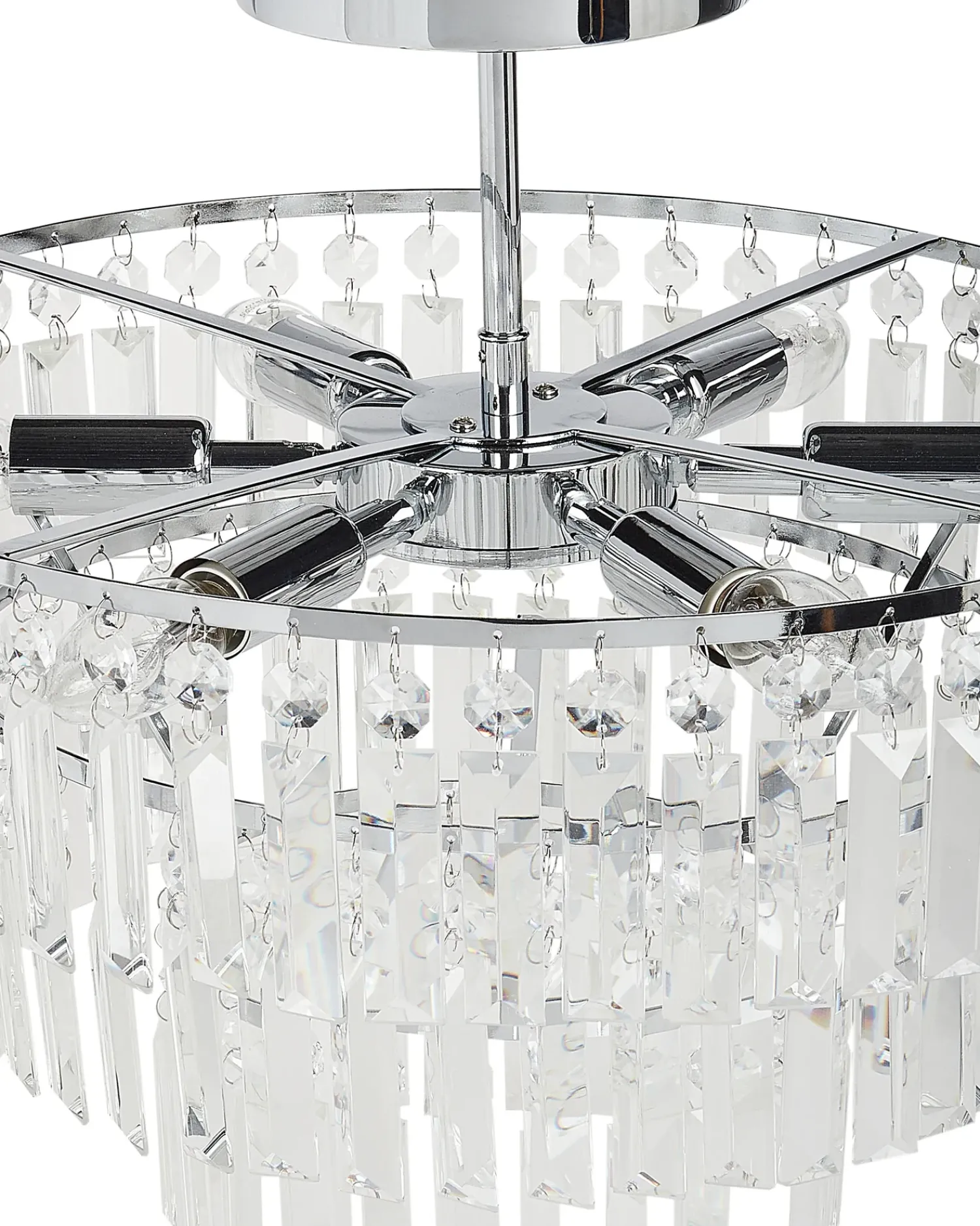 Sale Beliani Lampadario AMENEIRO Trasparente Argento Trasparente