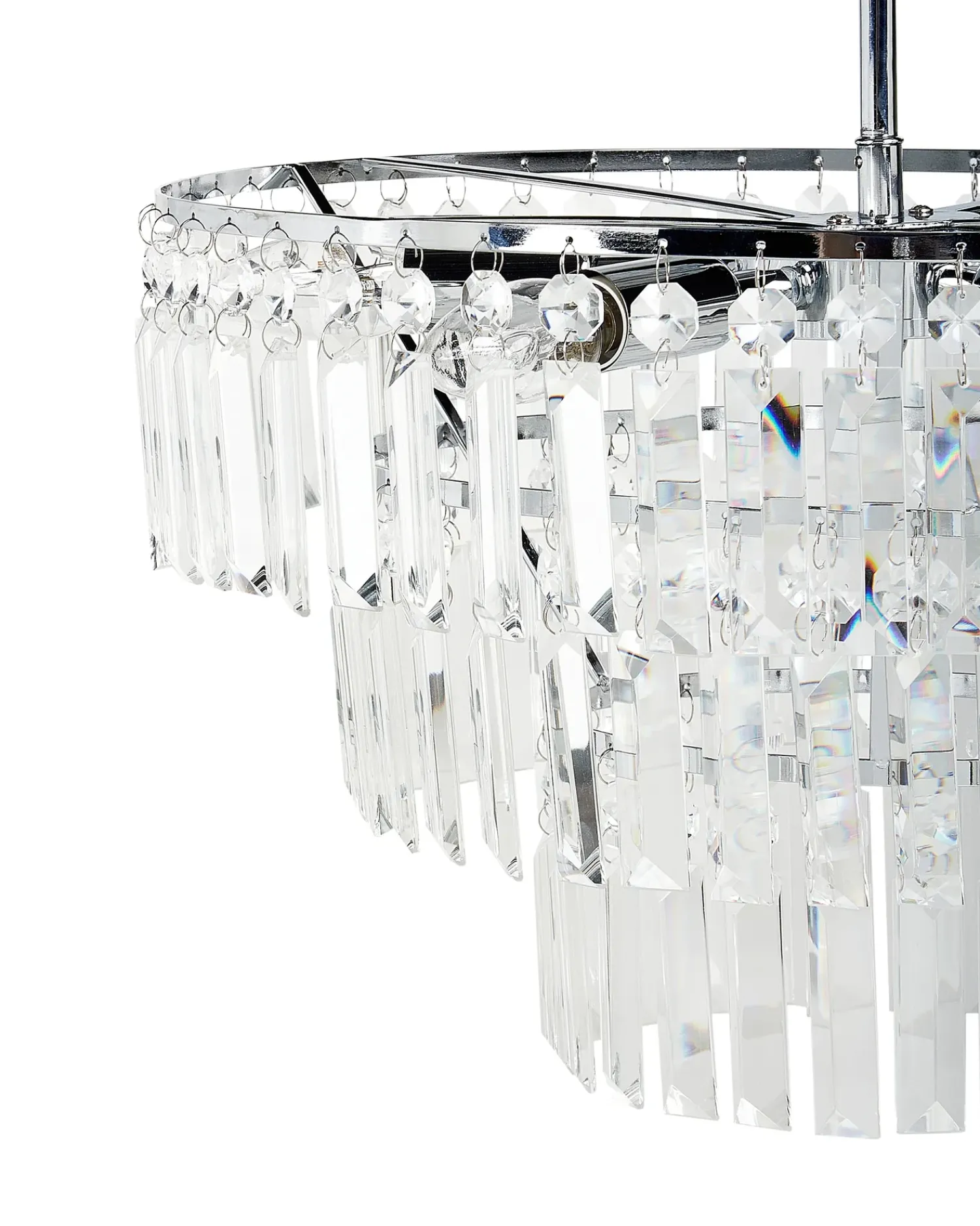 Sale Beliani Lampadario AMENEIRO Trasparente Argento Trasparente