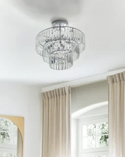 Sale Beliani Lampadario AMENEIRO Trasparente Argento Trasparente
