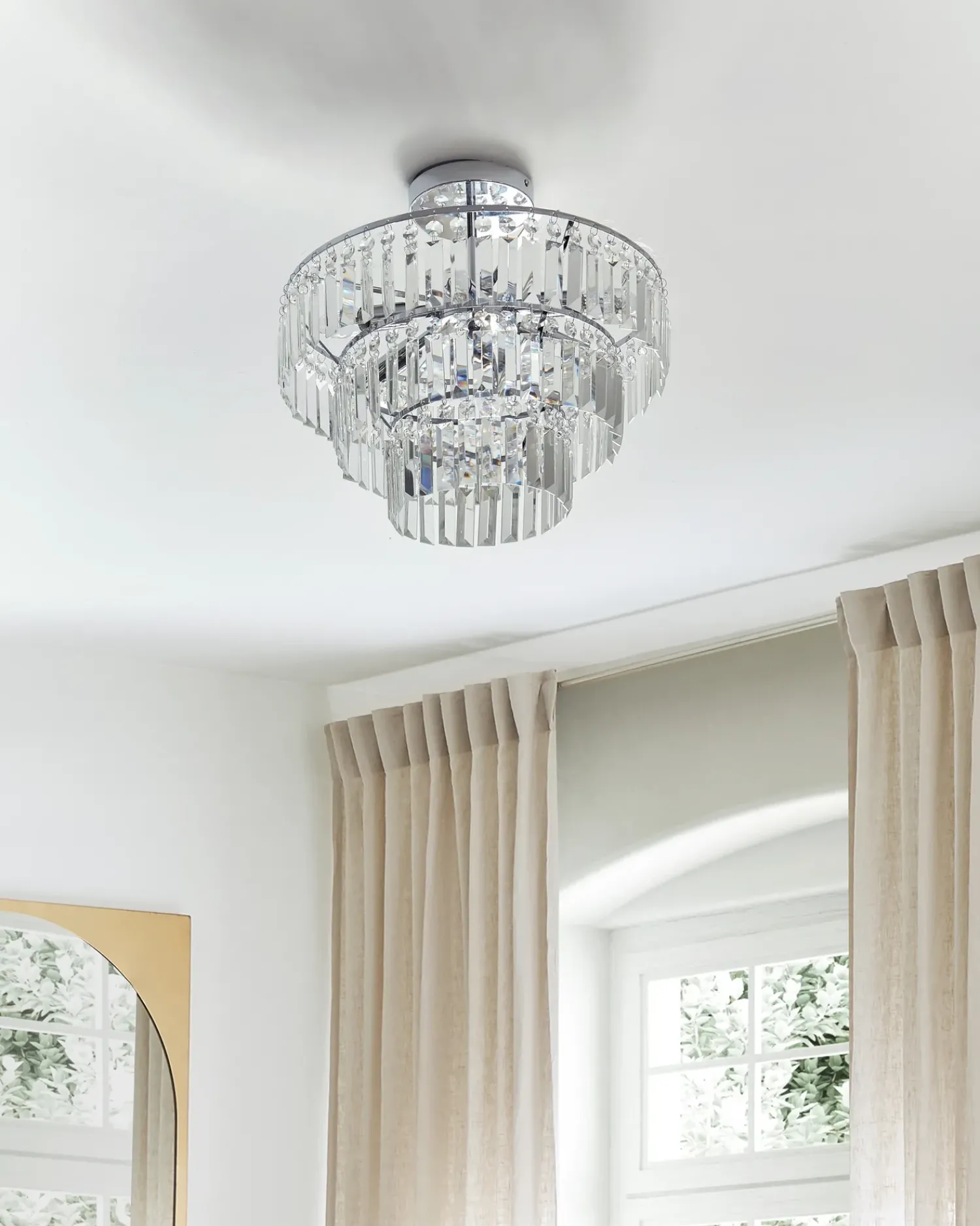 Sale Beliani Lampadario AMENEIRO Trasparente Argento Trasparente