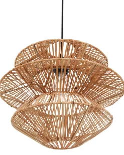 Clearance Beliani Lampadario ANDUKI Rattan Naturale Naturale Nero