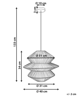 Clearance Beliani Lampadario ANDUKI Rattan Naturale Naturale Nero