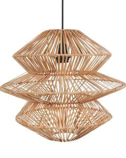 Clearance Beliani Lampadario ANDUKI Rattan Naturale Naturale Nero
