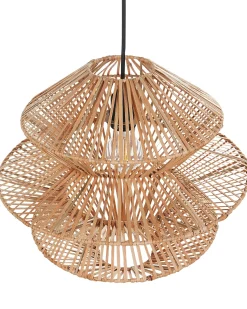 Clearance Beliani Lampadario ANDUKI Rattan Naturale Naturale Nero