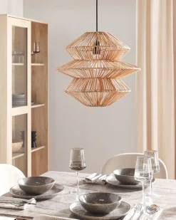 Clearance Beliani Lampadario ANDUKI Rattan Naturale Naturale Nero