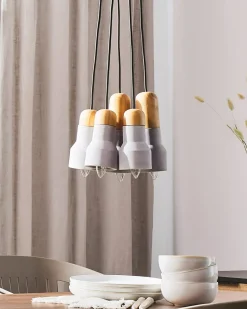 Beliani Lampadario APURE Cemento Grigio Marrone Grigio
