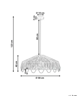Hot Beliani Lampadario ARENAL Vimini Naturale Naturale Nero
