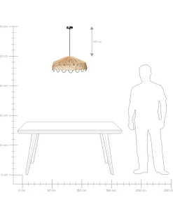 Hot Beliani Lampadario ARENAL Vimini Naturale Naturale Nero