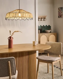 Hot Beliani Lampadario ARENAL Vimini Naturale Naturale Nero