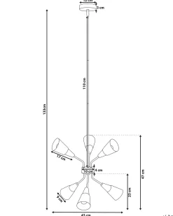 Beliani Lampadario AROYO Vetro Bianco Bianco Nero Oro