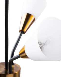 Beliani Lampadario AROYO Vetro Bianco Bianco Nero Oro