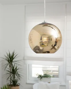 Outlet Beliani Lampadario ASARO Vetro Oro