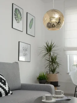 Outlet Beliani Lampadario ASARO Vetro Oro