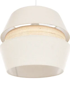 Beliani Lampadario ATOYAC Lino sintetico Beige Beige Naturale