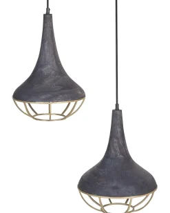 Hot Beliani Lampadario BAGMATI Legno di mango Nero Ottone Nero