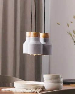 Clearance Beliani Lampadario BAHT Cemento Grigio Marrone Grigio