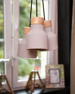 Clearance Beliani Lampadario BAHT Cemento Grigio Marrone Grigio