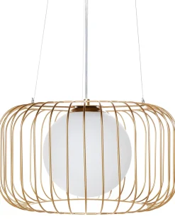 Clearance Beliani Lampadario BAIROA Metallo Oro Bianco Oro
