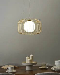 Clearance Beliani Lampadario BAIROA Metallo Oro Bianco Oro