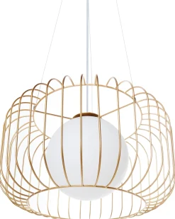 Clearance Beliani Lampadario BAIROA Metallo Oro Bianco Oro