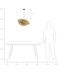 Outlet Beliani Lampadario BALHA Bambù Naturale Naturale Marrone