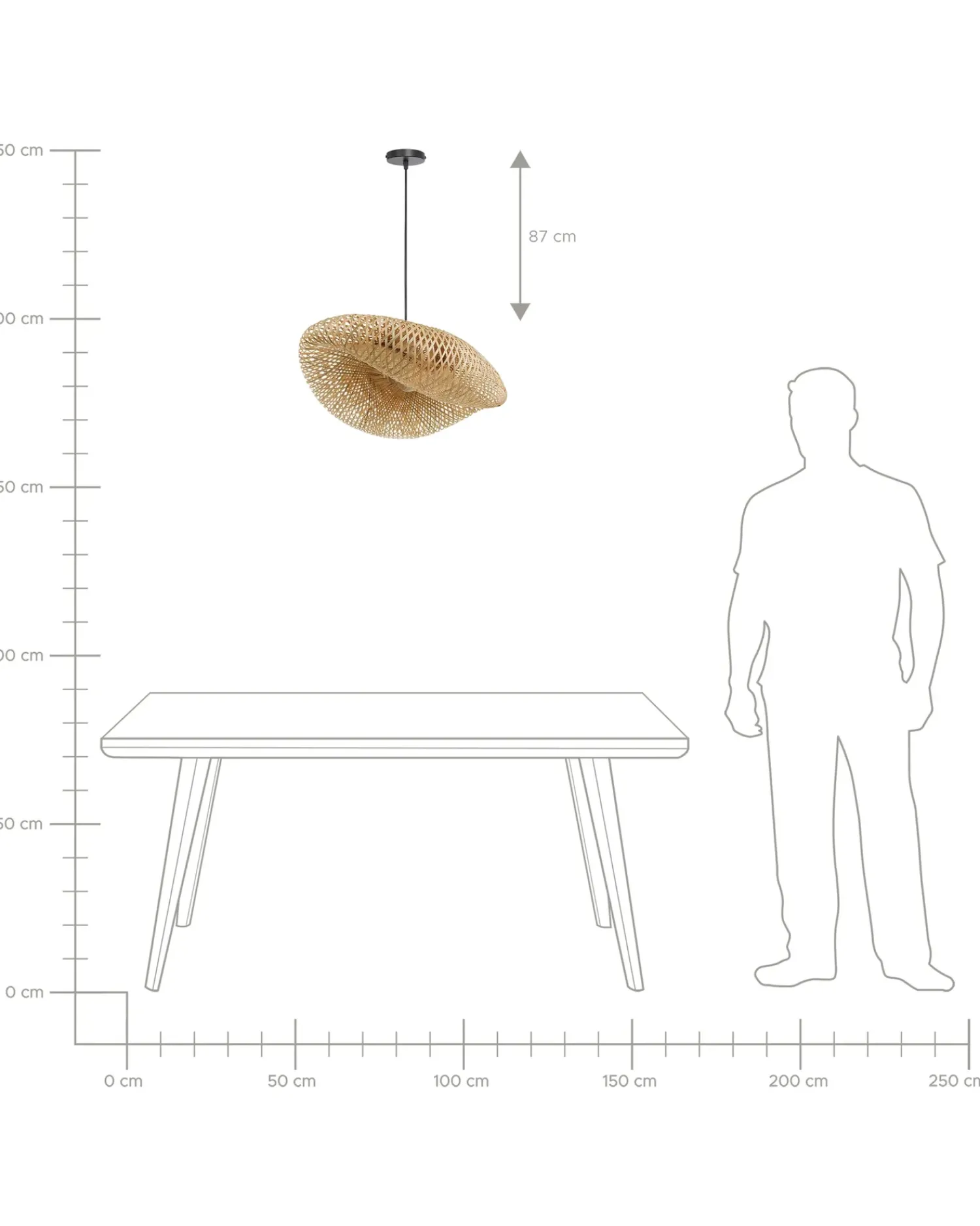 Outlet Beliani Lampadario BALHA Bambù Naturale Naturale Marrone