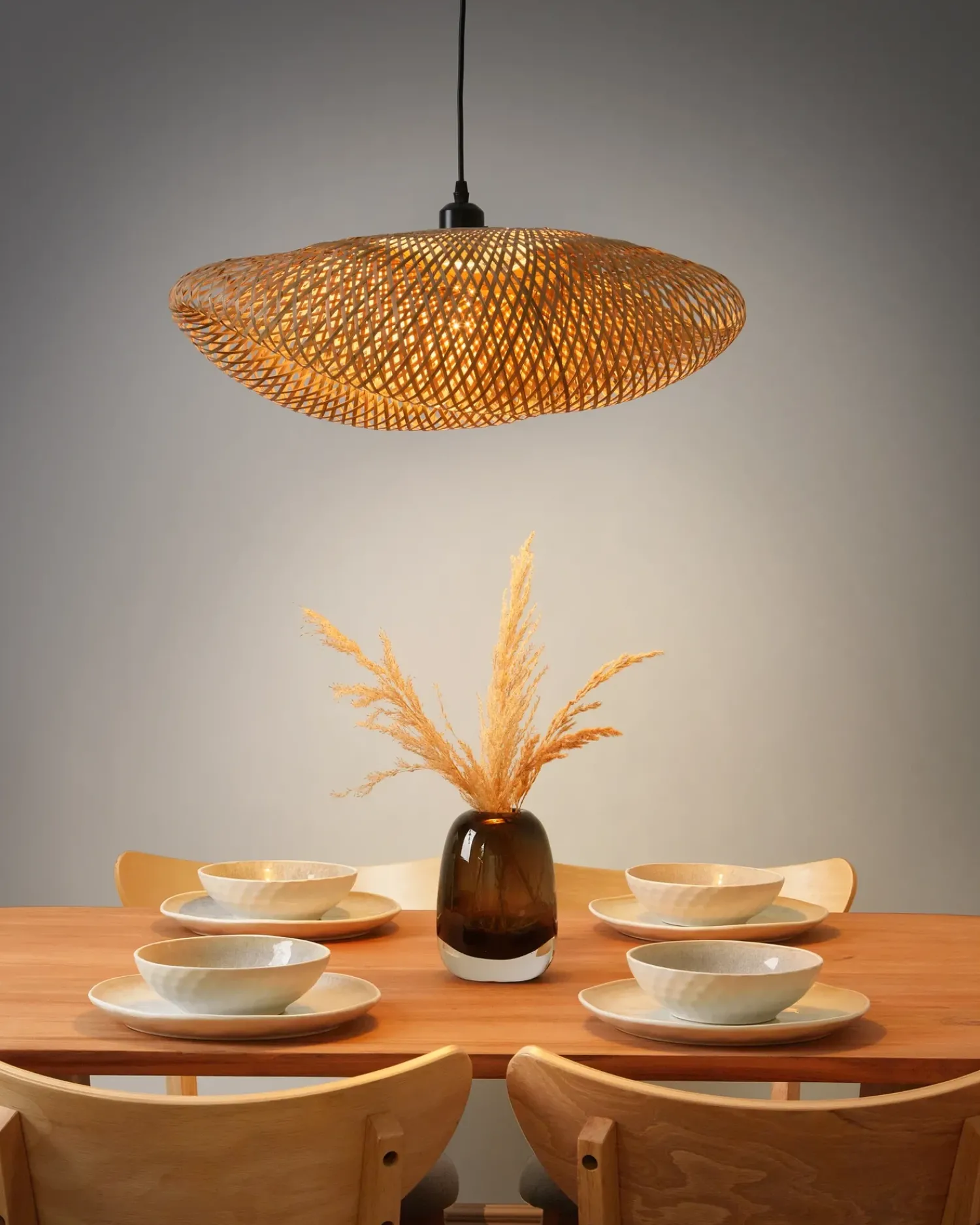 Outlet Beliani Lampadario BALHA Bambù Naturale Naturale Marrone