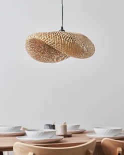 Outlet Beliani Lampadario BALHA Bambù Naturale Naturale Marrone