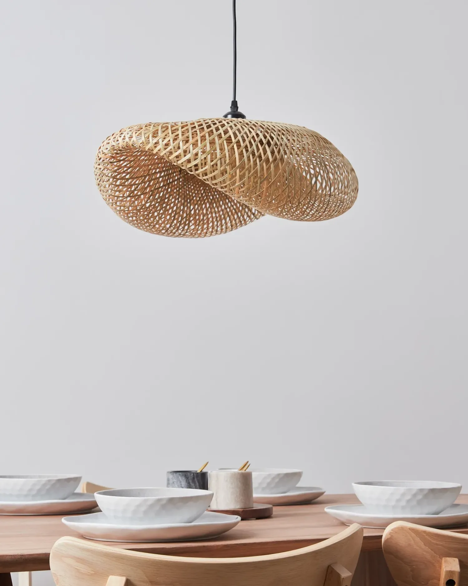 Outlet Beliani Lampadario BALHA Bambù Naturale Naturale Marrone