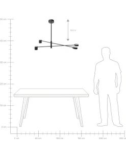 Clearance Beliani Lampadario BANDON Metallo Nero