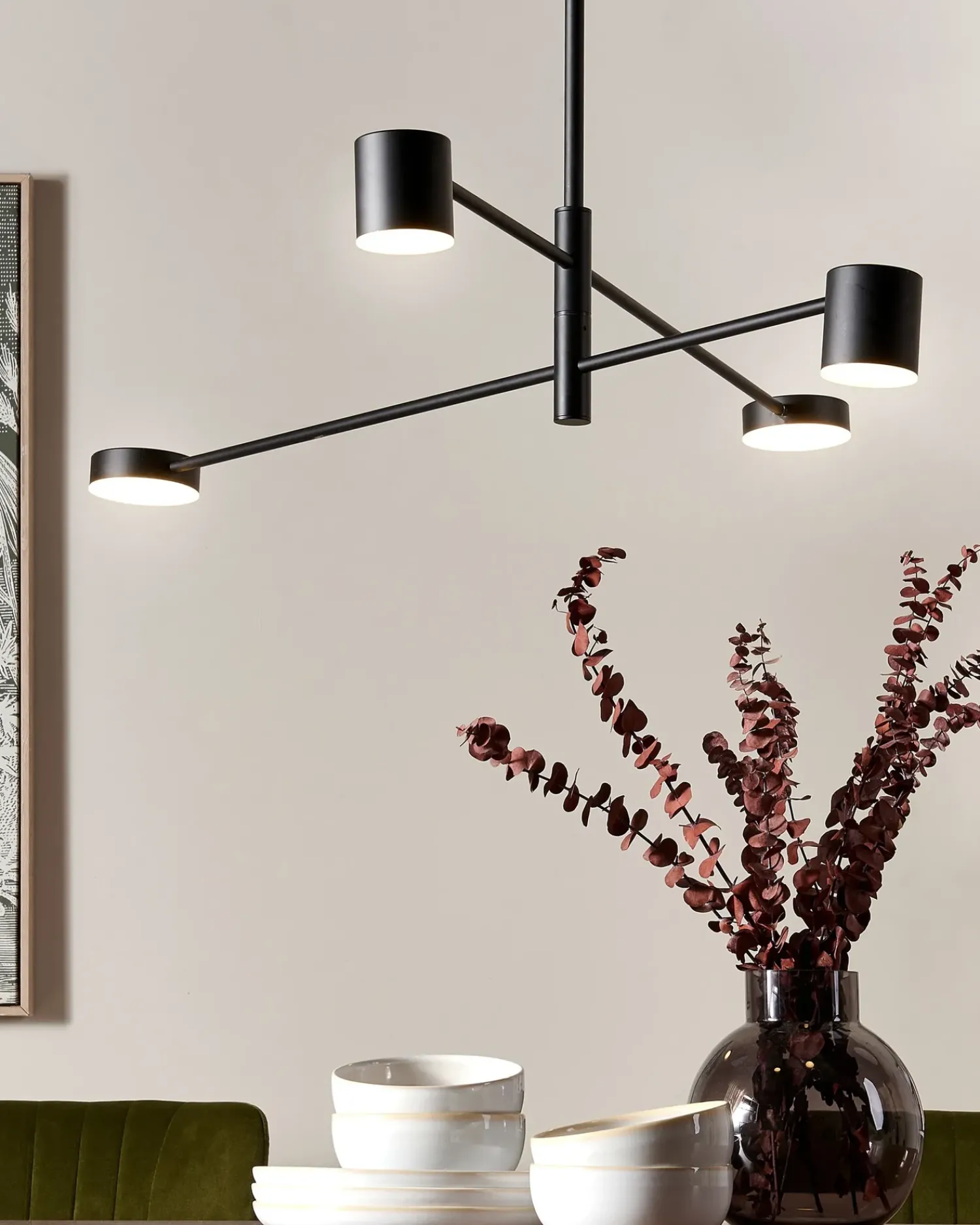 Clearance Beliani Lampadario BANDON Metallo Nero