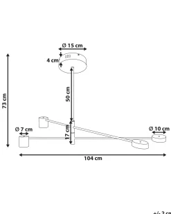 Clearance Beliani Lampadario BANDON Metallo Nero