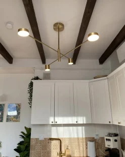 Beliani Lampadario BANDON Metallo Oro