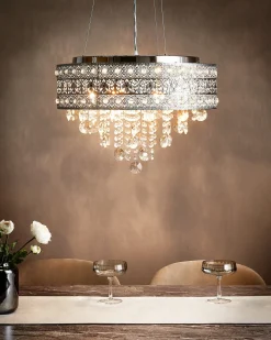 Hot Beliani Lampadario BARBEIRA Cristallo Argento