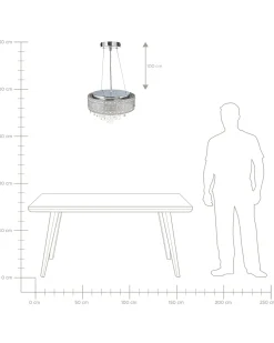 Hot Beliani Lampadario BARBEIRA Cristallo Argento