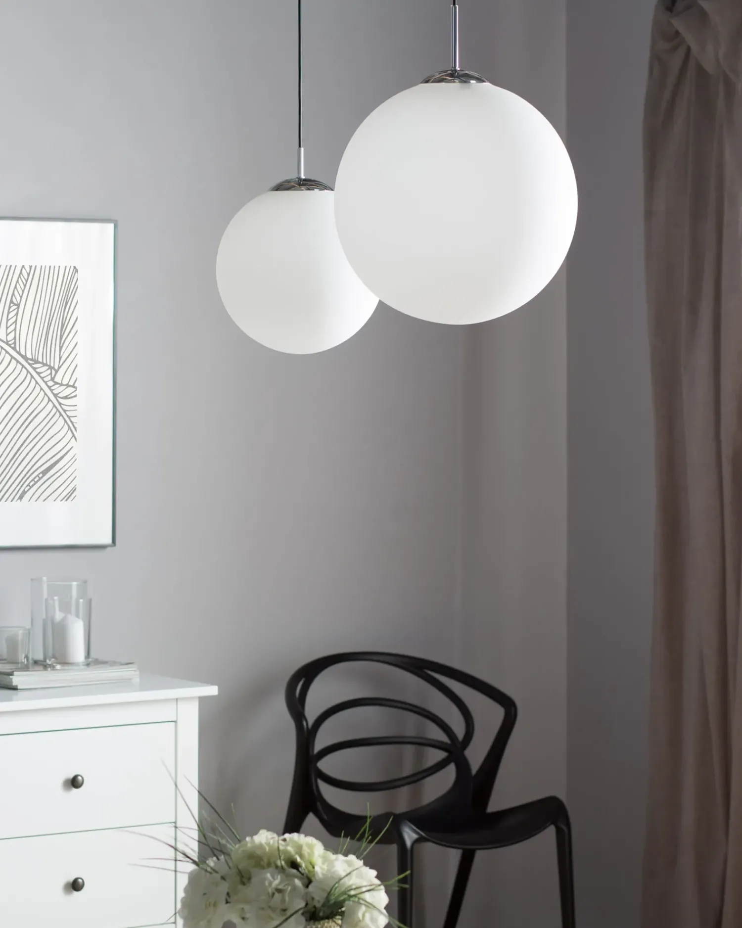 Clearance Beliani Lampadario BARROW Vetro Bianco