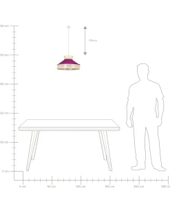 Clearance Beliani Lampadario BATALI Rattan Fucsia Naturale Rosa