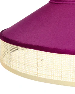 Clearance Beliani Lampadario BATALI Rattan Fucsia Naturale Rosa