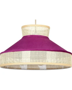 Clearance Beliani Lampadario BATALI Rattan Fucsia Naturale Rosa
