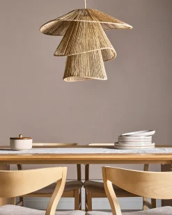 Sale Beliani Lampadario BEDAS Iuta Naturale Naturale Nero