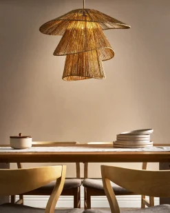 Sale Beliani Lampadario BEDAS Iuta Naturale Naturale Nero