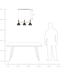 Beliani Lampadario BELES Metallo Nero Oro Nero