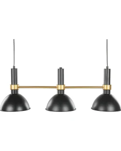 Beliani Lampadario BELES Metallo Nero Oro Nero
