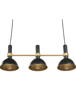 Beliani Lampadario BELES Metallo Nero Oro Nero