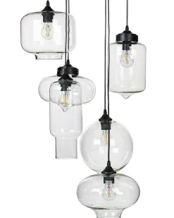 Beliani Lampadario BEMBOKA Vetro Trasparente Trasparente Nero