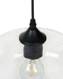 Beliani Lampadario BEMBOKA Vetro Trasparente Trasparente Nero
