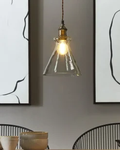 Outlet Beliani Lampadario BERGANTES Vetro Trasparente