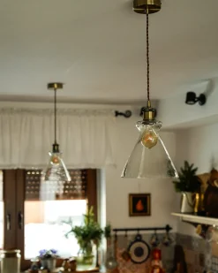 Outlet Beliani Lampadario BERGANTES Vetro Trasparente