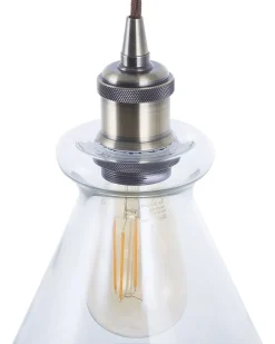 Outlet Beliani Lampadario BERGANTES Vetro Trasparente